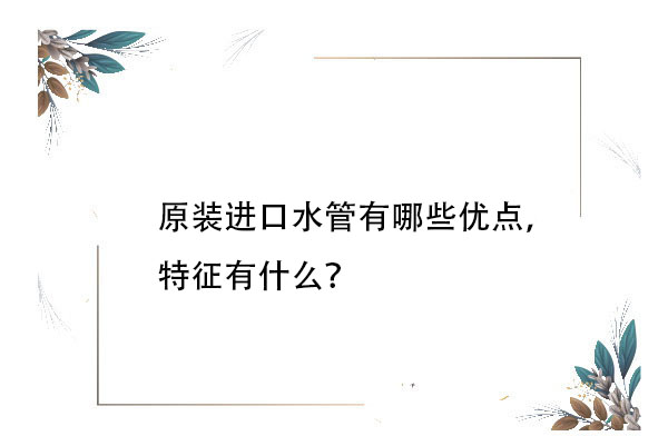 原裝進口水管有哪些優點，特征有什么？